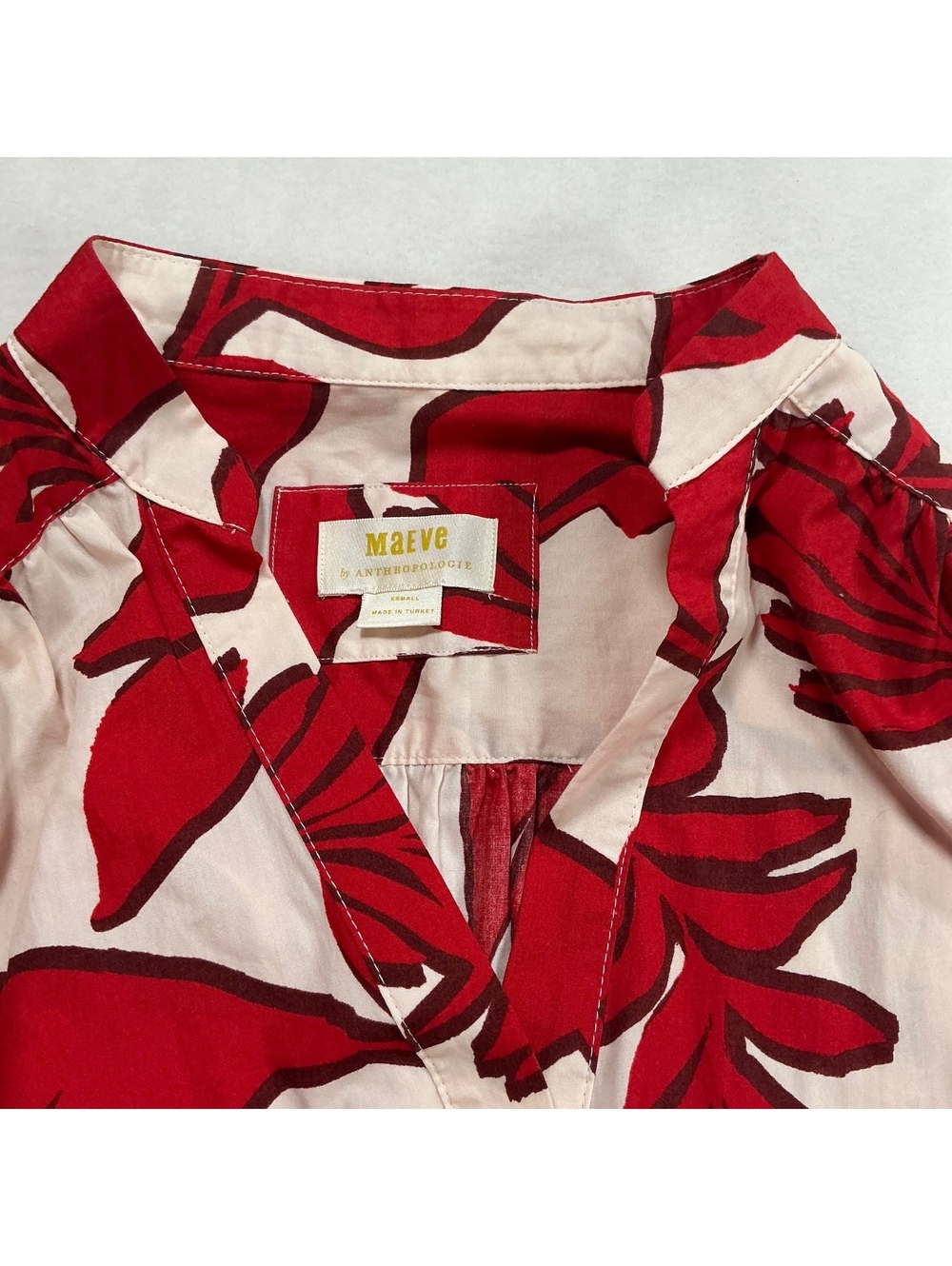 Maeve by Anthropologie Red and White Floral Button-Up Dress XS‎ - Picture 8 of 9